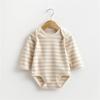 Ropa de vaina para bebé color recién nacido algodón ropa de vaina mameluco con cuello envolvente Primavera y Otoño mameluco de manga larga ropa para fondo de una pieza