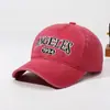 Gorra de béisbol para hombre de estilo americano, nueva, lavada, con protección solar, gorra casual versátil con estampado de letras vintage para mujer, primavera