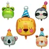Nuevo sombrero de cumpleaños globos de animales con formas únicas para accesorios de decoración de fiesta de cumpleaños: león, koala, perezoso