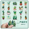 20 Piezas de Imanes Suaves Magnéticos de Cactus para Refrigerador Plantas Verdes en Maceta Pequeñas Frescas Creativas Magnéticos Impermeables Pegatinas Magnéticas Transfronterizas