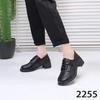 Zapatos de tacón de cuña 2255 de corte profundo para mujer, Zapatos para madre, Zapatos planos de suela blanda para mujeres de mediana edad y mayores, Zapatos de cuero cómodos de tacón bajo con suela blanda