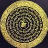 Pinturas Colgantes Thangka Puras Pintadas a Mano al por Mayor, Mandala del Mantra de Seis Palabras Negro Dorado, Pintura Decorativa Thangka del Mantra del Corazón de Guanyin Nepalí