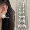 Pendientes Retro de Cuentas de Pan Oversize, Pendientes de Perla Sencillos y Personalizados de Aguja de Plata S925 Exagerados de Gama Alta