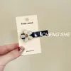 Pasador de Pelo de Flor Azul de Gama Alta Pinza de Pato para Mujeres Nuevo 2025 Versátil Pinza Lateral Flequillo Pasador de Pelo Pasador de Pelo Tocado