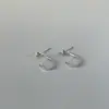 Pendientes de Plata con Aguja de Plata en Forma de C, Zirconia, Colgantes Traseros, Estilo Nuevo Otoño e Invierno, Diseño Único, Moda de Gama Alta, Accesorios para Orejas Versátiles y Personalizados