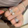Anillo Camelia Perla Fragancia Pequeña Estilo Liu Yifei Luz de Anillo Lujo Flor Rosa Anillo de Dedo Anillo de Flor Celebridad Cibernética para Mujer