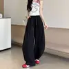 Pantalones Casuales de Secado Rápido Nuevos Verano 2026 para Mujer, de Cintura Alta, Adelgazantes, con Cordón, Ajuste Holgado Relajado, Pantalones de Pierna Ancha Estilo Coreano