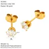 Pendientes de Acero de Titanio Acero Perla Zirconia Cuentas de Acero Transfronterizos para Mujer Nicho Europeo y Americano Versátiles Lujo Ligero Pendientes de Gama Alta Venta al por Mayor