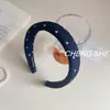 2025 Nueva Diadema Azul Denim Corazón Pequeño Cabeza de Esponja Corona Alta Estilo Coreano Diadema Versátil para Salir con un Toque de Lujo