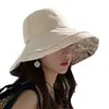 Chapéu de Sol Feminino de Verão Estilo Novo, Dupla Face, com Aba Larga, Estiloso e Versátil, Chapéu de Proteção Solar que Cobre o Rosto e Protege Contra Raios UV