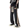 Pantalones Casuales para Hombre Primavera y Otoño Marca de Moda Pantalones Rectos Holgados High Street ins Estilo Coreano Moderno Rufián Guapo Costuras Pantalones de Pierna Ancha