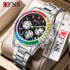Reloj de Hombre Ofns Transfronterizo Multifunción Cronógrafo Luminoso de Cuarzo 30m Resistente al Agua Seis Manecillas Reloj de Negocios con Calendario para Mujer