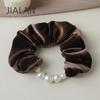 Anillo para el cabello con cuentas de terciopelo de alta calidad, sencillo, para el intestino grueso, bolas de cola de caballo de otoño e invierno, cuerda para el cabello, banda de goma elástica alta, accesorios para el cabello
