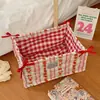 Cesta de armazenamento ins estilo coreano com bolinhas e estrelas, cesta de armazenamento de alta estética para lanches e itens diversos, caixa organizadora de cosméticos, cesta de armazenamento