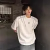 Camiseta de Manga Curta Estilo Americano High Street Moda Masculina Estilo Novo Tendência Verão 2025 Top