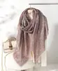 Xale Jacquard de Caxemira com Flor de Cardo, Cachecol Quente de Outono e Inverno, Cachecol de Caxemira Leve de Uso Duplo para Ambientes com Ar Condicionado