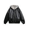 Marca de Moda Americana North Boundary para Hombre 2025 Invierno Nueva Chaqueta de Algodón con Capucha de Cuero PU Reversible Abrigo de Algodón Águila de Montaña para Hombre
