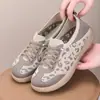 Zapatos Deportivos Casuales Slip-On de Punto con Estampado de Leopardo para Mujer, Transpirables, Suela Suave Antideslizante, Zapatos Cómodos para Madres de Mediana Edad y Mayores, para Primavera y Otoño