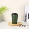 Mini Taza de Café de 12 oz Transfronteriza Portátil de Acero Inoxidable Vaso Termo Oficina Hogar Vaso para Coche con Escala Venta al por Mayor