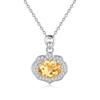 Collar con Colgante de Cerradura Ruyi Estilo Chino con Piedras Preciosas Plata de Ley S925 para Mujer con Granate Natural, Cristal y Topacio Cadena para Clavícula