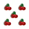 Acrílico Realista Dulce Fruta Cereza Fresa Dibujos Animados Accesorios Llavero Colgante Materiales