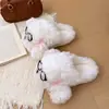 Capa traseira pequeno bolo sapatos de algodão femininos 2026 novo estilo roupa externa inverno com mais veludo slip-on pessoa preguiçosa chinelos internos para casa