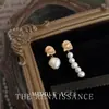Pendientes de borla modelo AB de perla de agua dulce natural estilo vintage usado Pendientes artísticos retro de alta gama francesa