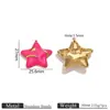 Pingente Estrela de Cinco Pontas Anti-Gotejamento de Óleo em Aço Inoxidável, Design de Nicho de Luxo Leve, Colar e Brincos DIY, Versátil e Estiloso