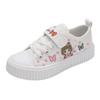 Zapatos de lona para niñas, primavera y otoño 2024, nuevos zapatos de tablero de moda con dibujos animados para niños, zapatos casuales para niñas, zapatos blancos transpirables de moda.