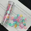 Frasco Ecológico com Glitter Dourado Colorido Misturado com Fragmentos de Concha e Lantejoulas Estrelas de Cinco Pontas Multicores para Decorações DIY de Nail Art