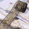 Fio de neve de rede desfiada bronzeada de 2,5 cm de largura com fita diy fio de ouro yum com laço material para acessórios de cabelo
