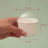Mini Copo Pequeno de Degustação 2,5 Tigela para Molho 4 Copo de Papel Descartável para Sorvete Copo de Iogurte Tigela de Papel Caixa de Papel Qishai