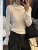 Camisa Polo de tricô elegante e sofisticada no estilo "old money" para mulheres, top de base de alta qualidade para outono e inverno, blusinha estilosa