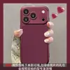 Adecuado para funda de teléfono Apple 18pm, iPhone 16 Rojo Borgoña, 15 Patrón de Párpado, 17 Color Sólido, 14 Silicona Anticaída