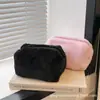 Estojo de Lápis Pelúcia Macaron Girly Bolsa de Mão Cor Doce Doce Portátil Bolsa de Maquiagem Macia Estojo de Lápis