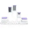 Set de botellas de vidrio cosmético Sifang 100ml botella dispensadora de presión para loción esencia 30g 50g botella para crema facial