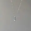 Collar Dadi Jade Cristal Gota de Agua Aguamarina para Mujer con Pequeños Colgantes Alrededor, Cadena para Clavícula de Regalo, Diseño de Nicho de Lujo Ligero