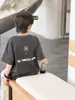 Ropa infantil Aimobebe, camiseta de algodón con estampado de letras para niños, para niños mayores, camiseta Odel Little Ice, cómoda camiseta de manga corta para niños