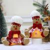 Nuevas Decoraciones Navideñas Sombrero Blanco Lazo Muñeco de Pan de Jengibre con Luz Muñeco Luminoso Diseño de Escena Navideña