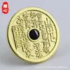 Dinero Fantasma de Montaña Colorido 4.5cm Dinero Fantasma de Montaña Rojo Cinabrio Moneda Antigua Moneda de Cobre Chapada en Plata Colgante Colgante