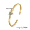 Pulsera de Zirconia de Lujo en Forma de Semicírculo para Mujer con Cobre Microincrustado, Estilo Japonés y Coreano, Diseño Minimalista de Nicho, Venta al por Mayor
