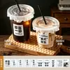 Xícara de café chá de leite descartável copo para bebida fria com tampa copo para bebida de suco de fruta caseiro embalagem para levar copo de plástico para bebida