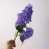 Flor de tirar lila con tacto de mano flor artificial decoración para sala de estar dormitorio flor estilo pintura al óleo púrpura blanco flor falsa