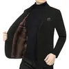 Nuevo Blazer de Traje para Hombre Otoño/Invierno 2026 Moda Casual Versátil Forro Polar Engrosado Cálido Lana para Hombres de Mediana Edad