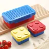 Lonchera de Bloques de Construcción, Segura para Microondas, para Oficinistas, Estudiantes y Niños, Lonchera Bento, Cubiertos, Cuchara, Contenedor de Almacenamiento de Alimentos, Grado Alimenticio