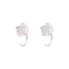 Colgante de Oreja Rosa Fantasma para Mujer Plata de Ley S999 Estilo Mori Fresco Lujo Ligero Pendientes de Plata Versátiles Pendientes Dulces