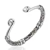 Pulsera de plata con hechizo mágico retro palabra Buda de la Lucha Sun Wukong Abierto pulsera de hombre aro dorado pulsera de hechizo al por mayor