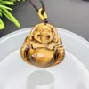 Piedra Ojo de Tigre Natural Colgante de Paz Colgante de Guanyin Buda Piedra Ojo de Tigre Piedra que Cambia de Color Madera Placa de Dragón Colgante de Paisaje Jade al por Mayor