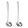 410 Colher de Sopa Doméstica de Cozinha Concha de Sopa Escorredor Aço Inoxidável Colher para Panela Quente Cabo Longo Colher de Mingau Colher de Servir Especial para Restaurante de Panela Quente
