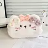Nuevo estuche de lápices de dibujos animados lindo para estudiantes de gran capacidad para niñas, bolsa de almacenamiento de alto valor, bolsa de papelería de felpa, estilo ins para niñas